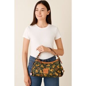 Dooney & Bourke Bee Print Handbag Shoulder Bag Y2K Leather‎ Trim Cute Purse